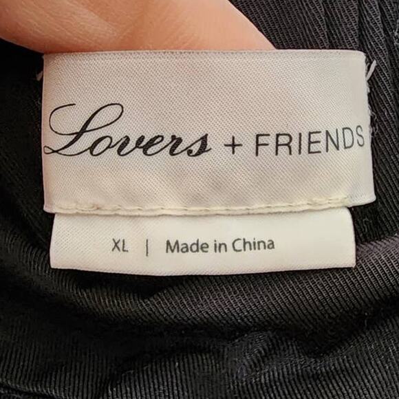 Lovers and Friends Macie Hi-Rise Belted Black Satin Joggers XL NWOT - Picture 5 of 10